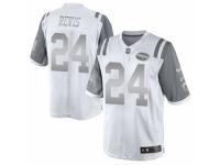 Men's Nike New York Jets #24 Darrelle Revis Limited White Platinum NFL Jersey