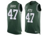 Men's Nike New York Jets #47 Kellen Davis Green Player Name & Number Tank Top NFL Jersey