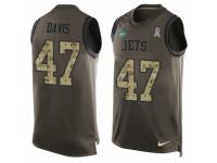 Men's Nike New York Jets #47 Kellen Davis Green Salute to Service Tank Top NFL Jersey