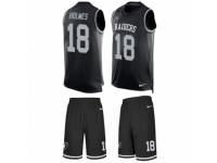 Men's Nike Oakland Raiders #18 Andre Holmes Black Tank Top Suit NFL Jersey
