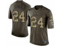 Men's Nike Oakland Raiders #24 Marshawn Lynch Limited Green Salute to Service NFL Jersey