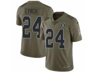 Men's Nike Oakland Raiders #24 Marshawn Lynch Limited Olive 2017 Salute to Service NFL Jersey