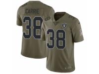 Men's Nike Oakland Raiders #38 T.J. Carrie Limited Olive 2017 Salute to Service NFL Jersey