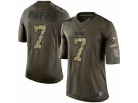 Men's Nike Philadelphia Eagles #7 Sam Bradford Limited Green Salute to Service NFL Jersey
