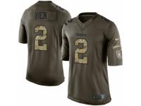 Men's Nike Pittsburgh Steelers #2 Michael Vick Limited Green Salute to Service NFL Jersey