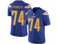 Men's Nike San Diego Chargers #74 Orlando Franklin Limited Electric Blue Rush NFL Jersey