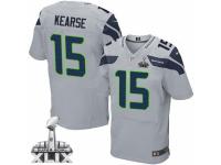Men's Nike Seattle Seahawks #15 Jermaine Kearse Elite Grey Alternate Super Bowl XLIX NFL Jersey