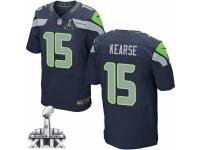 Men's Nike Seattle Seahawks #15 Jermaine Kearse Elite Steel Blue Team Color Super Bowl XLIX NFL Jersey