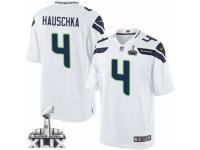 Men's Nike Seattle Seahawks #4 Steven Hauschka Limited White Super Bowl XLIX NFL Jersey