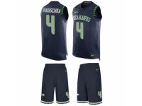 Men's Nike Seattle Seahawks #4 Steven Hauschka Steel Blue Tank Top Suit NFL Jersey