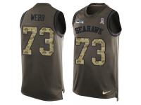 Men's Nike Seattle Seahawks #73 J'Marcus Webb Green Salute to Service Tank Top NFL