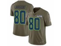 Men's Nike Seattle Seahawks #80 Steve Largent Limited Olive 2017 Salute to Service NFL Jersey