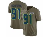 Men's Nike Seattle Seahawks #91 Sheldon Richardson Limited Olive 2017 Salute to Service NFL Jersey