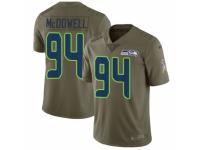 Men's Nike Seattle Seahawks #94 Malik McDowell Limited Olive 2017 Salute to Service NFL Jersey