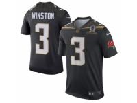 Men's Nike Tampa Bay Buccaneers #3 Jameis Winston Elite Black Team Irvin 2016 Pro Bowl NFL Jersey