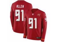 Men's Nike Tampa Bay Buccaneers #91 Beau Allen Limited Red Therma Long Sleeve NFL Jersey