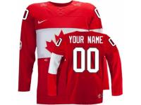 Men's Nike Team Canada Customized Authentic Red Away 2014 Olympic Hockey Jersey