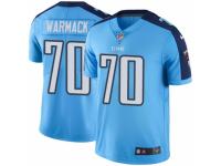 Men's Nike Tennessee Titans #70 Chance Warmack Limited Light Blue Rush NFL Jersey