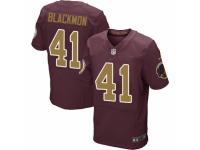 Men's Nike Washington Redskins #41 Will Blackmon Elite Burgundy Red Gold Number Alternate 80TH Anniversary NFL Jersey