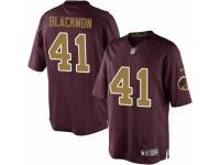 Men's Nike Washington Redskins #41 Will Blackmon Limited Burgundy Red Gold Number Alternate 80TH Anniversary NFL Jersey