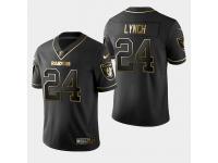Men's Oakland Raiders #24 Marshawn Lynch Golden Edition Vapor Untouchable Limited Jersey - Black