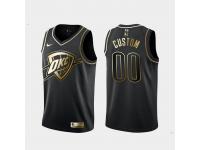 Men's Oklahoma City Thunder Black Custom Golden Edition Jersey With Any Name And Number