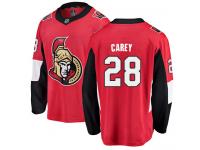 Men's Paul Carey Breakaway Red Jersey NHL Ottawa Senators #28 Home
