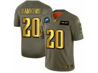 Men's Philadelphia Eagles #20 Brian Dawkins Limited Olive Gold 2019 Salute to Service Football Jersey
