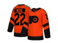 Men's Philadelphia Flyers #22 Dale Weise Adidas Orange Authentic 2019 Stadium Series NHL Jersey
