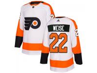 Men's Philadelphia Flyers #22 Dale Weise adidas White Authentic Jersey