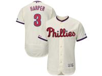 Men's Philadelphia Phillies Bryce Harper Majestic Cream Alternate Flex Base Authentic Collection Player Jersey