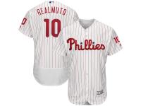 Men's Philadelphia Phillies JT Realmuto Majestic White Home Flex Base Authentic Collection Player Jersey