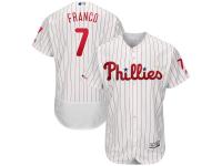 Men's Philadelphia Phillies Maikel Franco Majestic White Scarlet Home Authentic Collection Flex Base Player Jersey