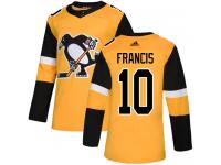Men's Pittsburgh Penguins #10 Ron Francis Gold Alternate Authentic Hockey Jersey