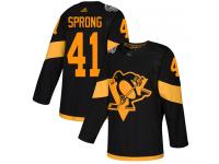 Men's Pittsburgh Penguins #41 Daniel Sprong Adidas Black Authentic 2019 Stadium Series NHL Jersey