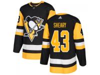 Men's Pittsburgh Penguins #43 Conor Sheary adidas Black Authentic Jersey