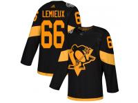 Men's Pittsburgh Penguins #66 Mario Lemieux Adidas Black Authentic 2019 Stadium Series NHL Jersey