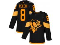 Men's Pittsburgh Penguins #8 Mark Recchi Adidas Black Authentic 2019 Stadium Series NHL Jersey