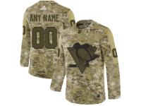 Men's Pittsburgh Penguins Adidas Customized Limited 2019 Camo Salute to Service Jersey