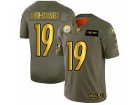 Men's Pittsburgh Steelers #19 JuJu Smith-Schuster Limited Olive Gold 2019 Salute to Service Football Jersey