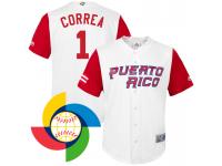 Men's Puerto Rico Baseball Carlos Correa Majestic White 2017 World Baseball Classic Replica Jersey