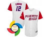 Men's Puerto Rico Baseball Francisco Lindor Majestic White 2017 World Baseball Classic Authentic Jersey