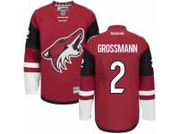 Men's Reebok Arizona Coyotes #2 Nicklas Grossmann Premier Burgundy Red Home NHL Jersey