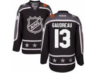 Men's Reebok Calgary Flames #13 Johnny Gaudreau Black Pacific Division 2017 All-Star NHL Jersey