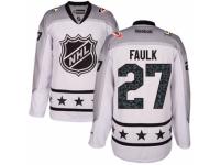 Men's Reebok Carolina Hurricanes #27 Justin Faulk White Metropolitan Division 2017 All-Star NHL Jersey