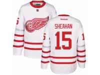 Men's Reebok Detroit Red Wings #15 Riley Sheahan Premier White 2017 Centennial Classic NHL Jersey