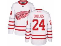 Men's Reebok Detroit Red Wings #24 Chris Chelios Premier White 2017 Centennial Classic NHL Jersey