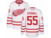 Men's Reebok Detroit Red Wings #55 Niklas Kronwall Premier White 2017 Centennial Classic NHL Jersey