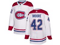 Men's Reebok Montreal Canadiens #42 Dominic Moore Authentic White Away NHL Jersey