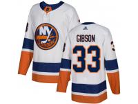 Men's Reebok New York Islanders #33 Christopher Gibson White Away Authentic NHL Jersey